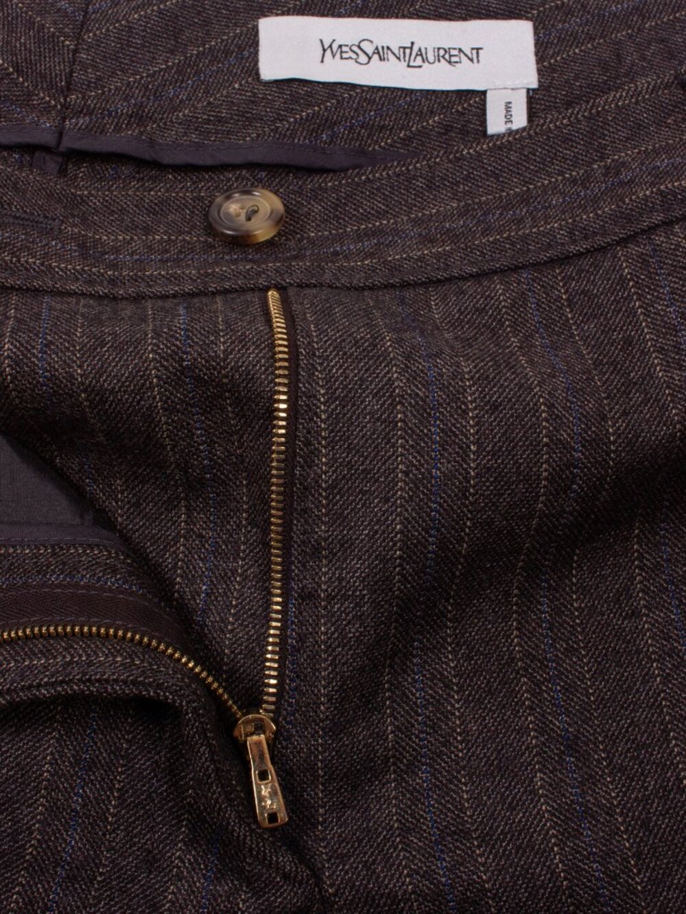 YVES SAINT LAURENT A/W 2011 Dark Grey Wool Pinstripe Pants - Picture 5 of 8